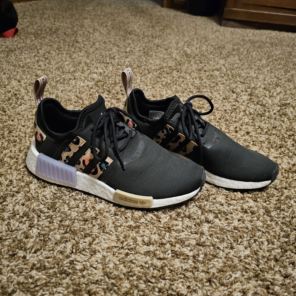 Adidas Black NMD Leopard - Size 6
